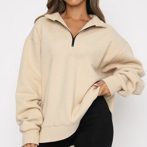 Half-zip pullover long-sleeved sweatshirt sweatshirt